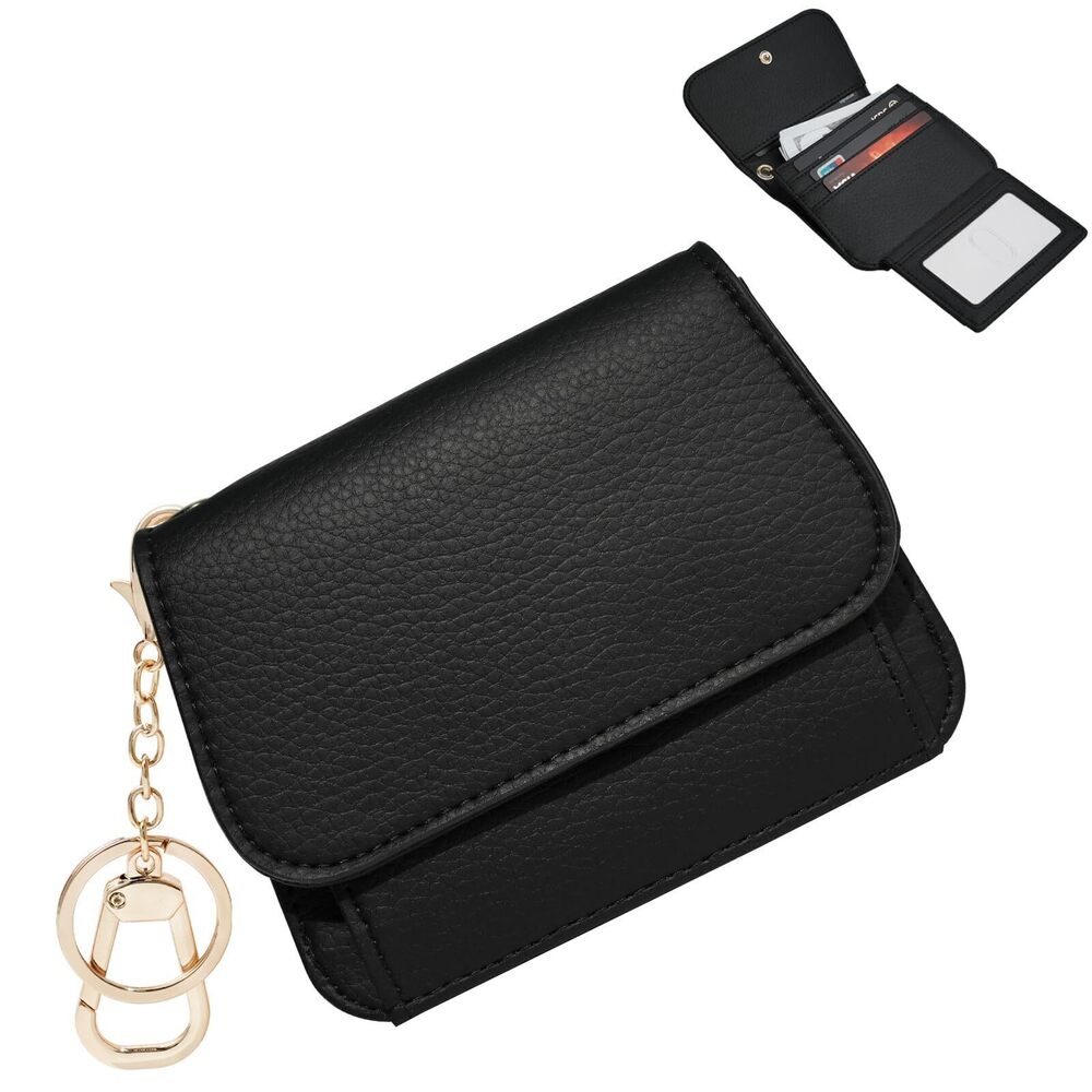 3493 Small RFID Wallet ,Slim Wallet with Keychain Tri-Fold Credit Card